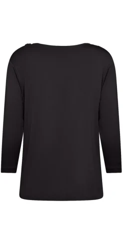 Hallie bluse med drapering foran sort