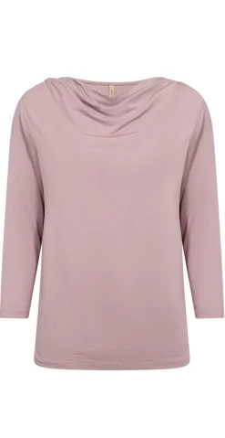 Hallie bluse med drapering foran gammelrosa