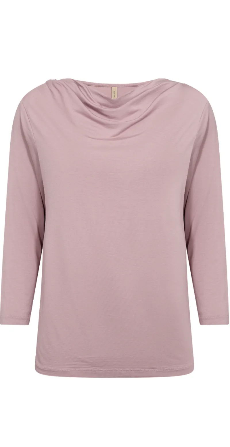 Hallie bluse med drapering foran gammelrosa