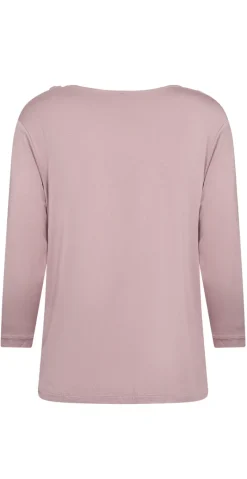 Hallie bluse med drapering foran gammelrosa