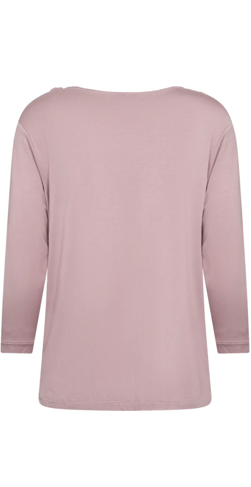 Hallie bluse med drapering foran gammelrosa