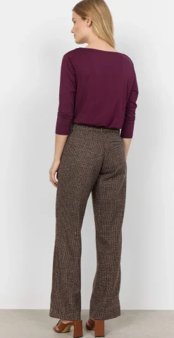 Hallie bluse med drapering foran bordeaux