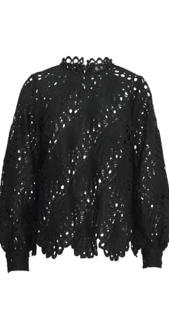 Ilacy bluse med blonde sort