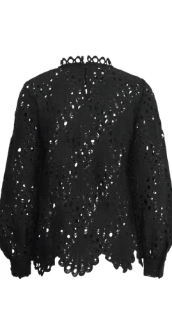 Ilacy bluse med blonde sort