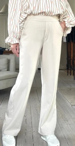 Iris habitbukser med elastik cream LikeLondon