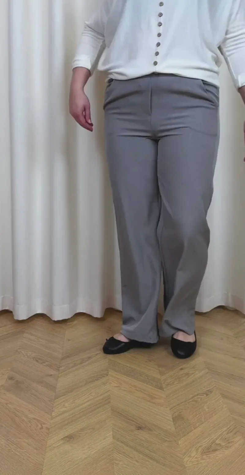 Iris habitbukser med elastik taupe LikeLondon