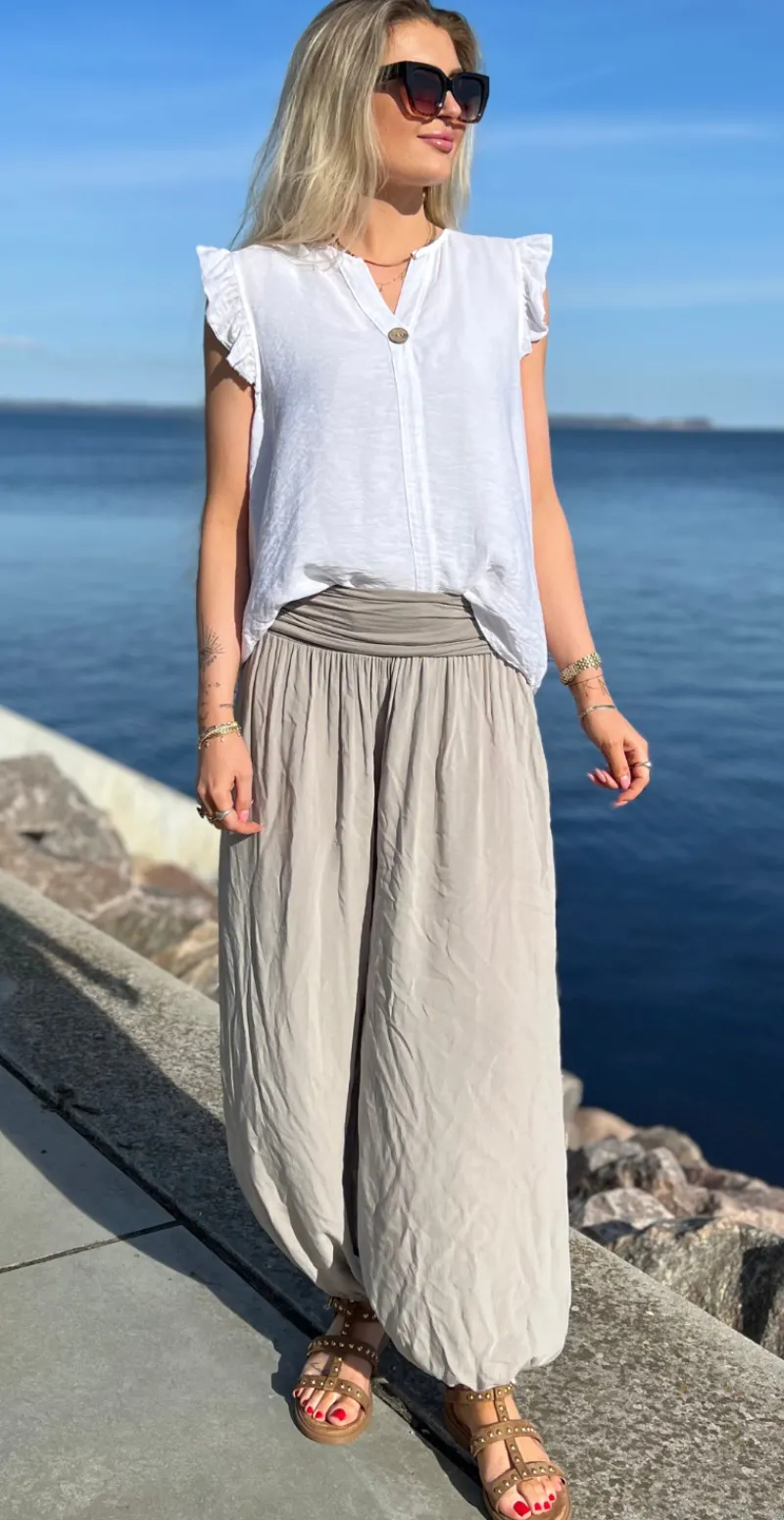 Jill buks med elastik ved talje og fod mocca Likelondon