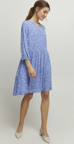 Joella kjole med knapstolpe ultramarine mix