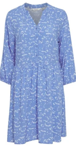 Joella kjole med knapstolpe ultramarine mix