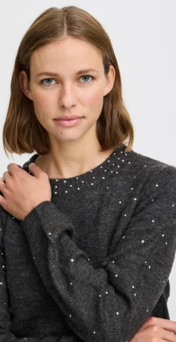 Kama pullover dark grey melange