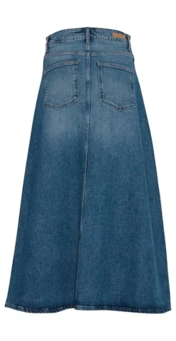 Kyra nederdel mid. blue denim
