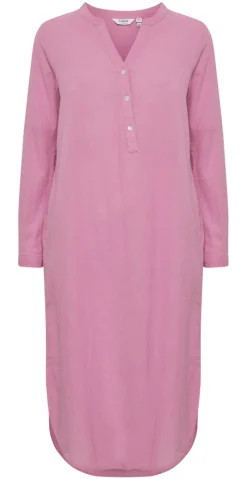 Lang kjole med stolpelukning opera mauve