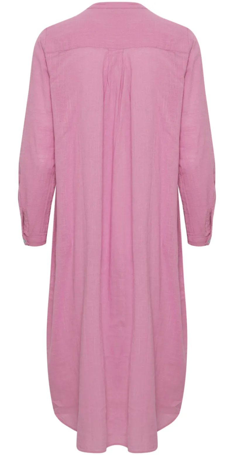 Lang kjole med stolpelukning opera mauve