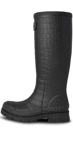 Le Croco gummistøvle sort