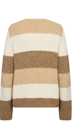 Lene Pullover med striber camel