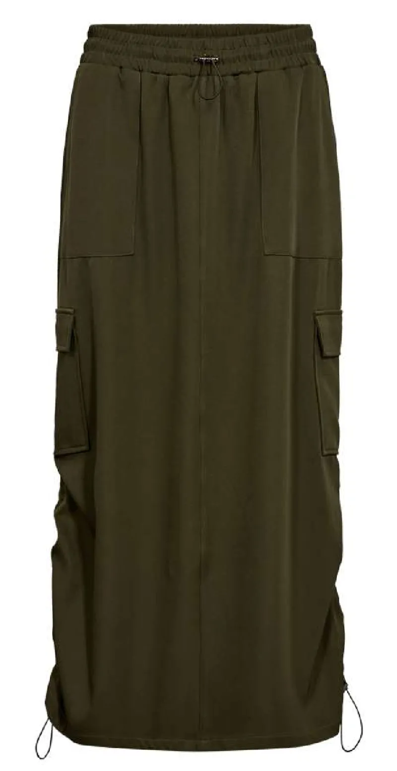 Lilea - cargo nederdel olive night