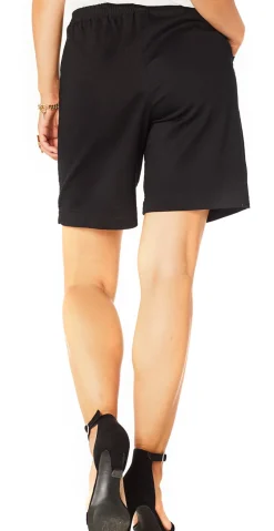 Lily shorts med elastik og detaljer sort