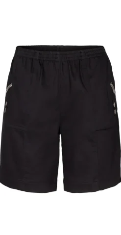 Lily shorts med elastik og detaljer sort