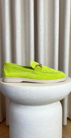 Loafers med guld spænde grøn LikeLondon
