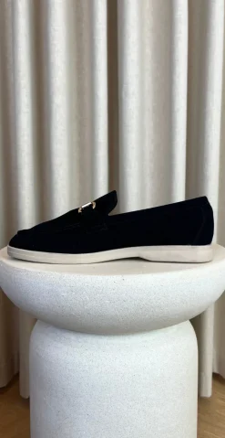 Loafers med guld spænde sort LikeLondon