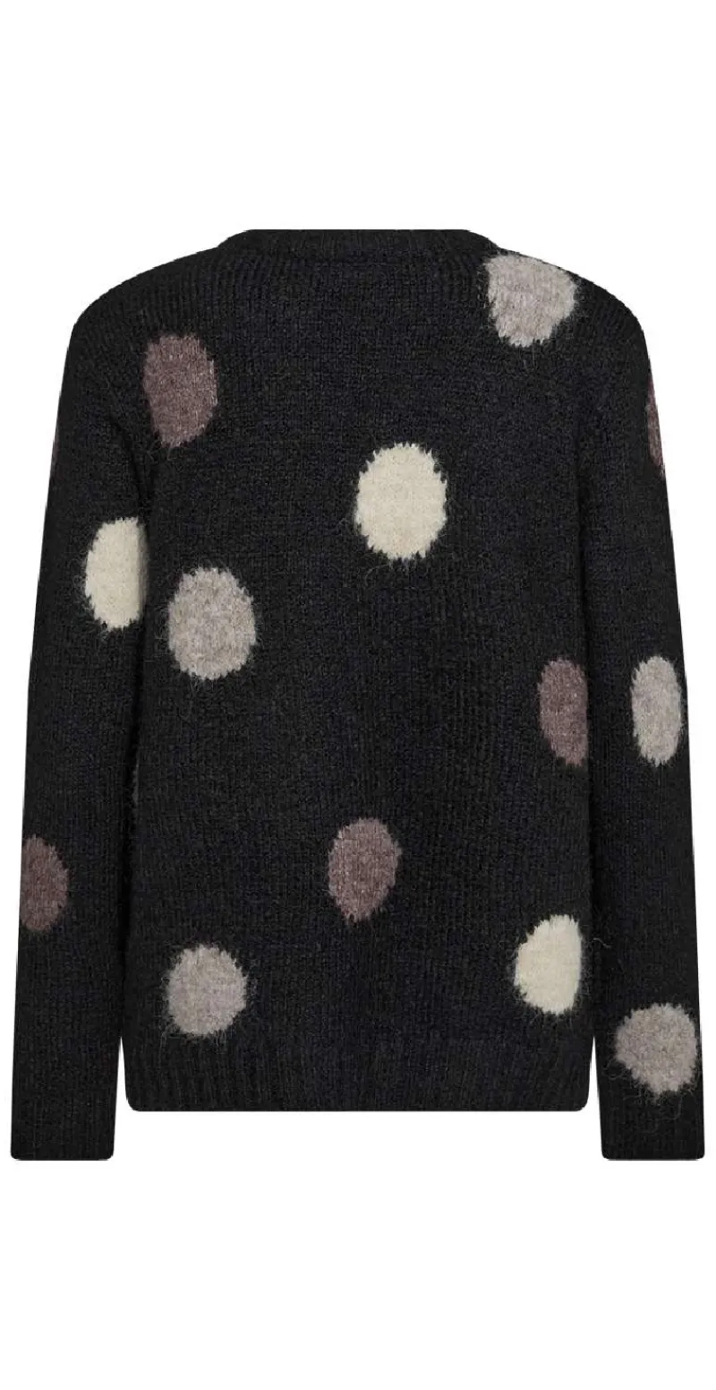 Louisa pullover black w. light grey melange