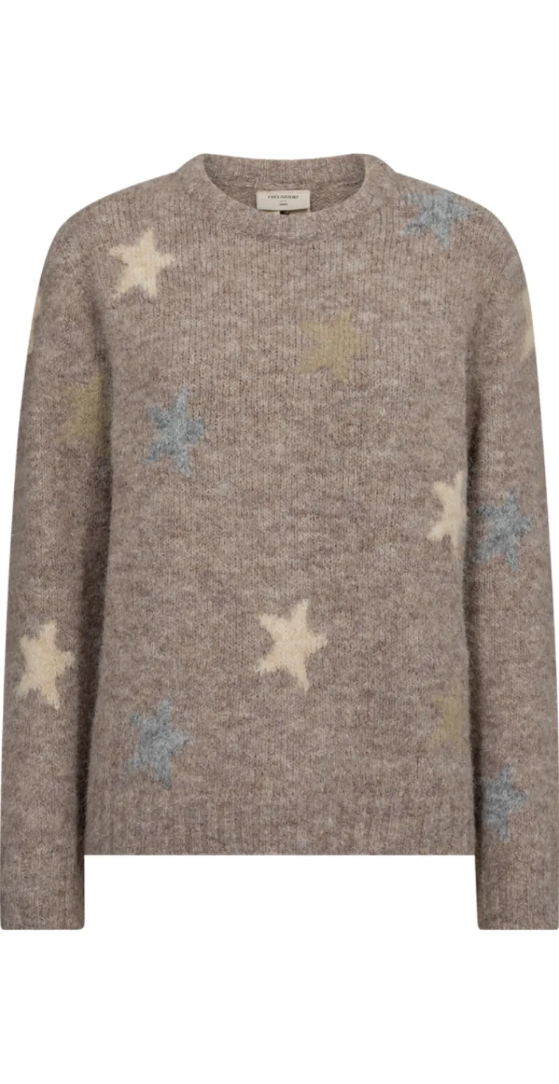 Louisa pullover med stjerner silvermink