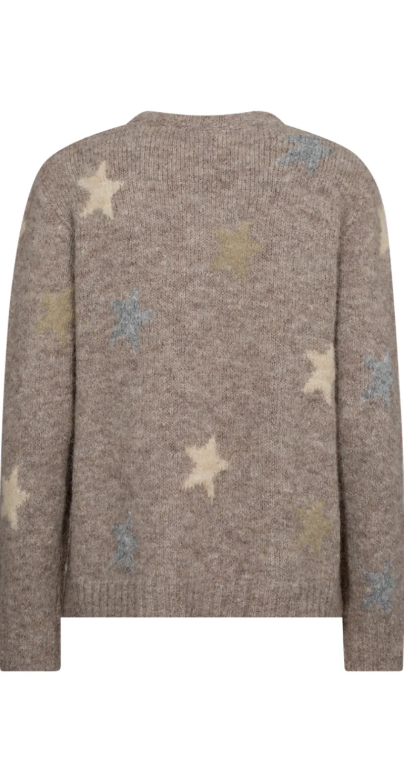 Louisa pullover med stjerner silvermink