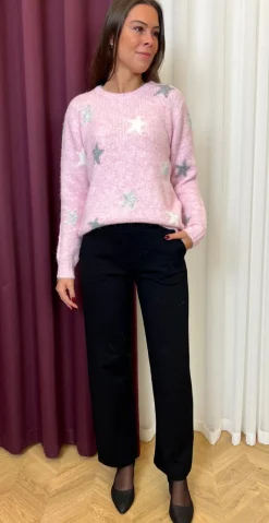 Louisa pullover med stjerner lyserød