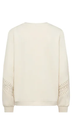 Lucca sweatshirt med broderede detaljer creme