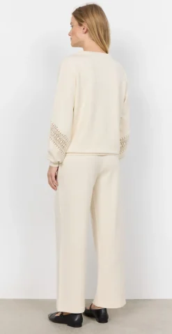 Lucca sweatshirt med broderede detaljer creme