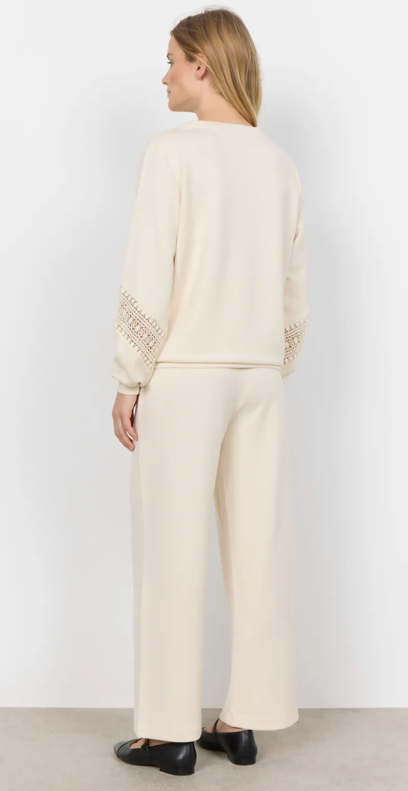 Lucca sweatshirt med broderede detaljer creme