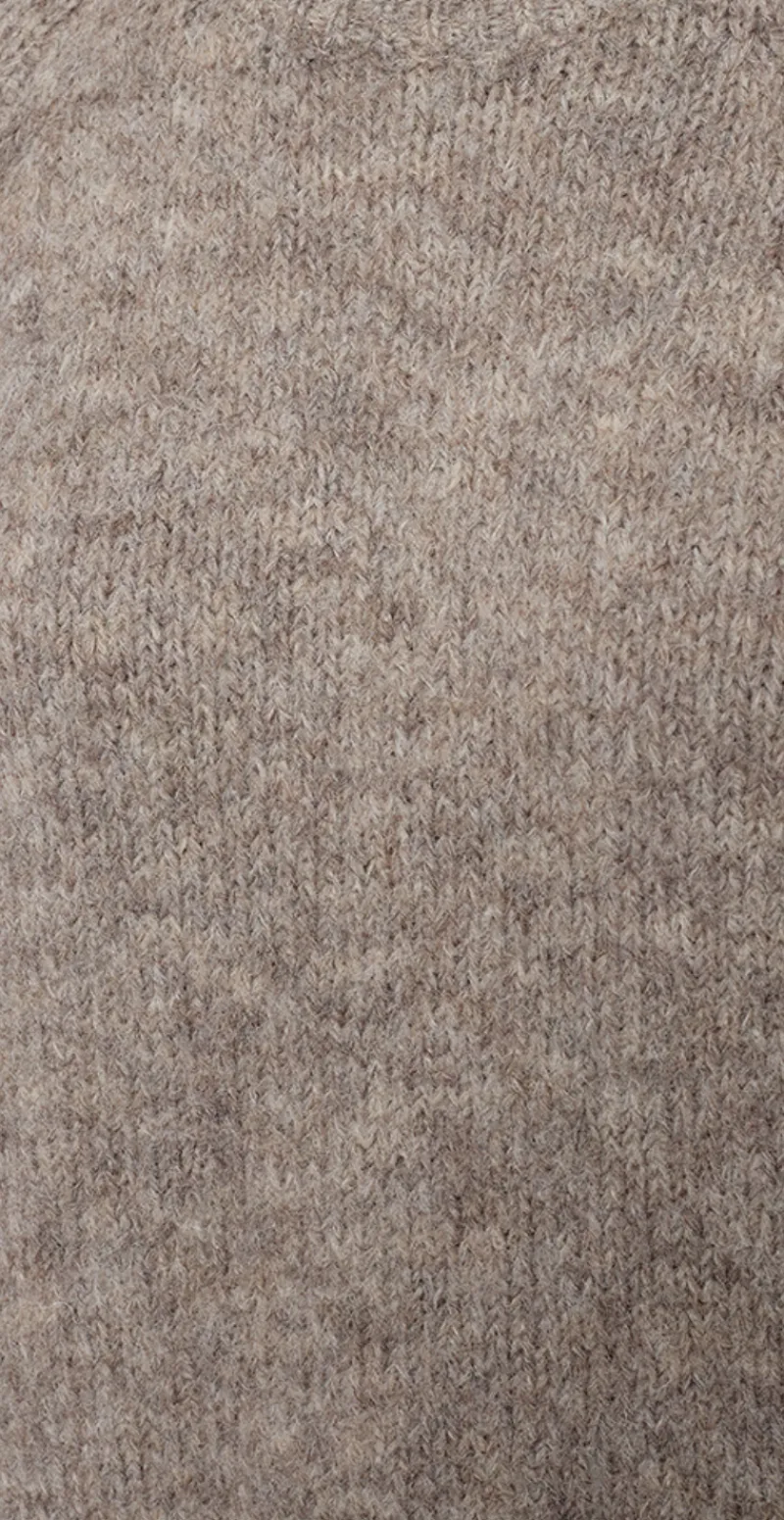 Lullo strik med 3/4 ærmer desert taupe melange