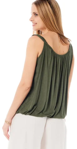 Lulu ensfarvet top army LikeLondon