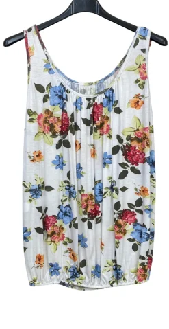 Lulu top med blomsterprint hvid LikeLondon