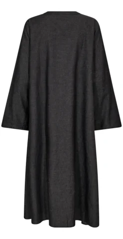 Malay denim kjole med elastik detalje sort