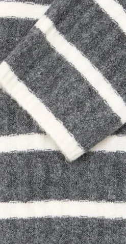 Marianne uld-strikkjole med striber dark grey