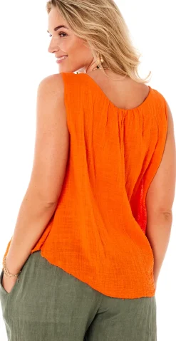 Marie top med struktur orange Likelondon