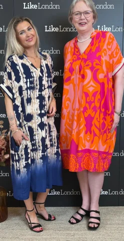 Melia kjole med mønster pink/orange LikeLondon