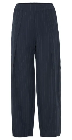 Midde barrel pants navy pinstripe mix