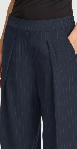 Midde barrel pants navy pinstripe mix