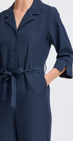 Midde jumpsuit navy pinstripe mix