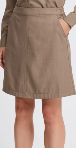 Midde kort nederdel walnut