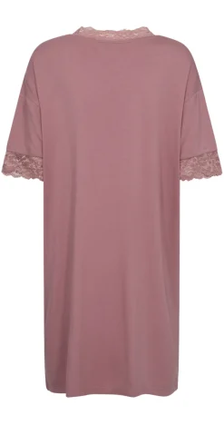 Natkjole med blondedetaljer rosa