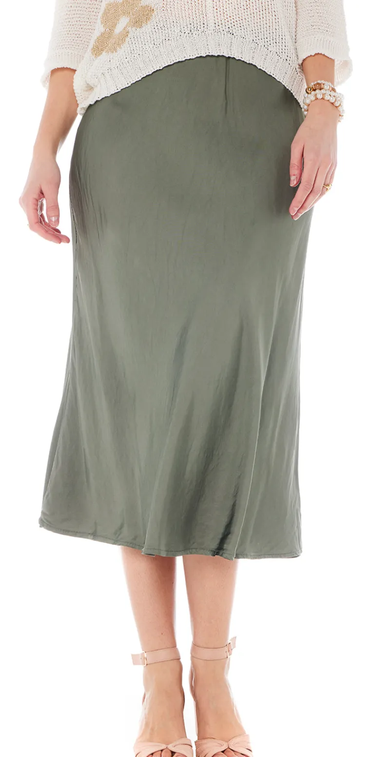 Nelli nederdel i satin army Likelondon
