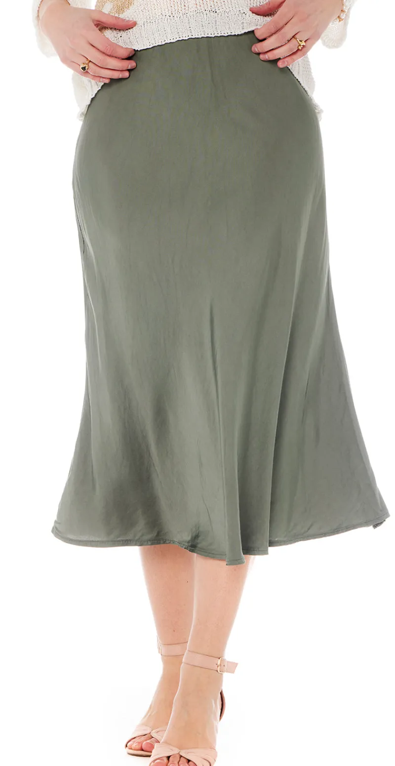 Nelli nederdel i satin army Likelondon