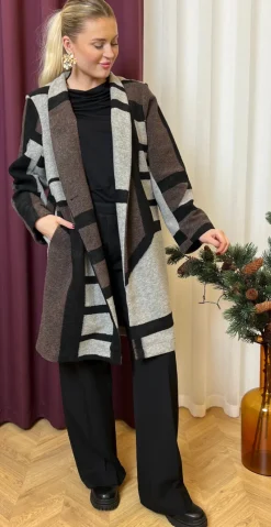 Noelle uld jakke brun og grå