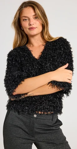 Nola bluse med frynser sort