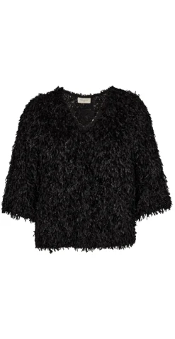 Nola bluse med frynser sort