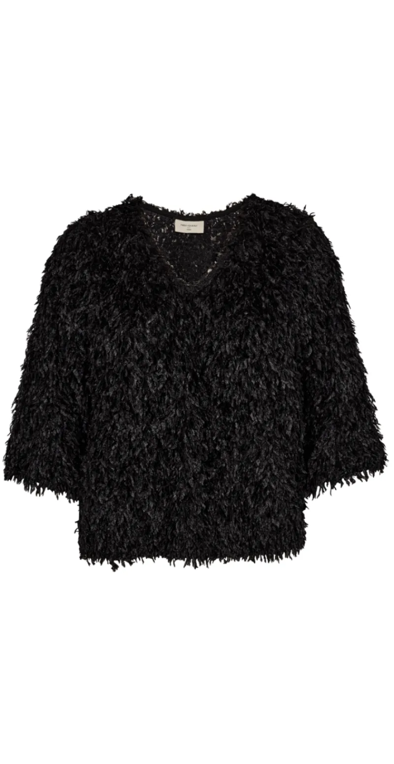 Nola bluse med frynser sort