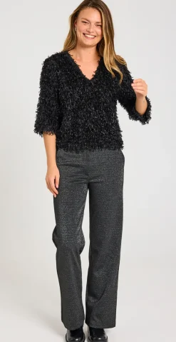 Nola bluse med frynser sort